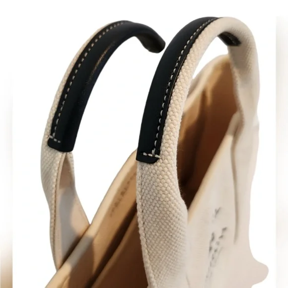 Tory Burch Cream Canvas Tote Bag - Picture 7 of 7